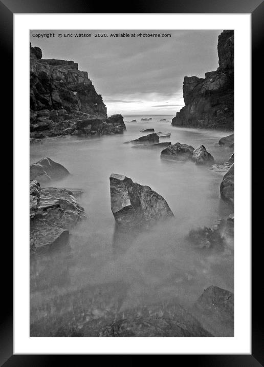 Misty Rocks Framed Mounted Print by Eric Watson