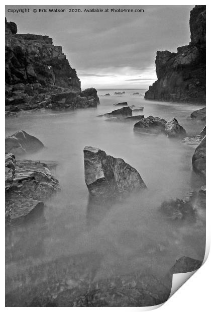 Misty Rocks Print by Eric Watson