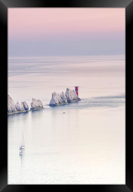 Majestic Sunset at the Needles Lighthouse Framed Print by James Marsden