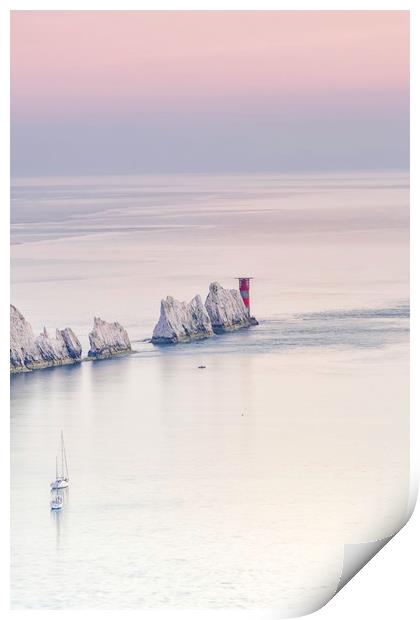 Majestic Sunset at the Needles Lighthouse Print by James Marsden