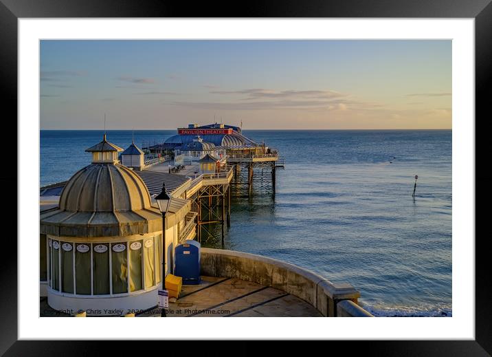 View over Cromer Pier at sunrise Framed Mounted Print by Chris Yaxley