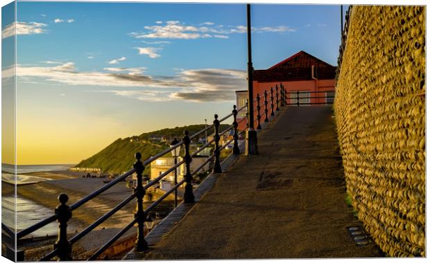 Walking the ramp on Cromer seafront Canvas Print by Chris Yaxley