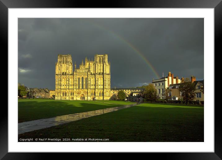 Majestic Wells Cathedral in Stormy Splendor Framed Mounted Print by Paul F Prestidge
