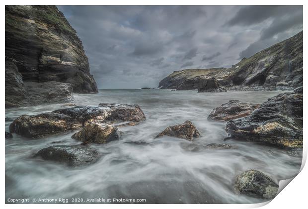 Tintagel Bay Cornwall Print by Anthony Rigg