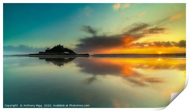 St Michaels Mount Cornwall Print by Anthony Rigg