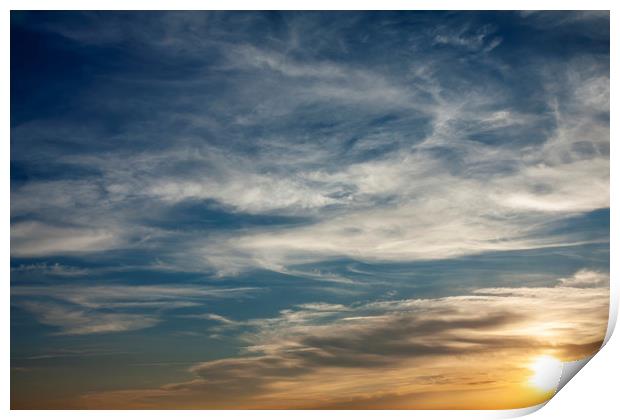 Dramatic clouds in sunset light Print by Arpad Radoczy