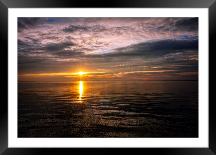Sunset light over lake Balaton of Hungary Framed Mounted Print by Arpad Radoczy