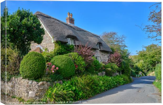 Godshill Cottage IOW Canvas Print by Wight Landscapes
