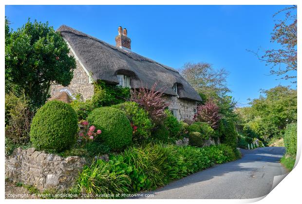 Godshill Cottage IOW Print by Wight Landscapes