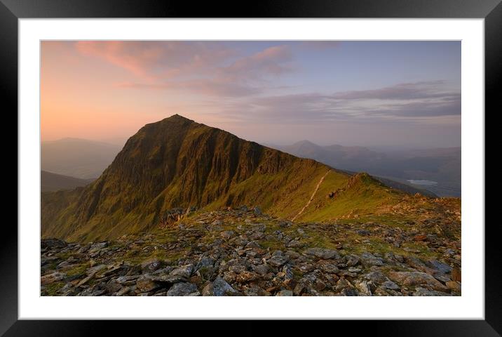 Snowdon Summit Framed Mounted Print by Kevin OBrian