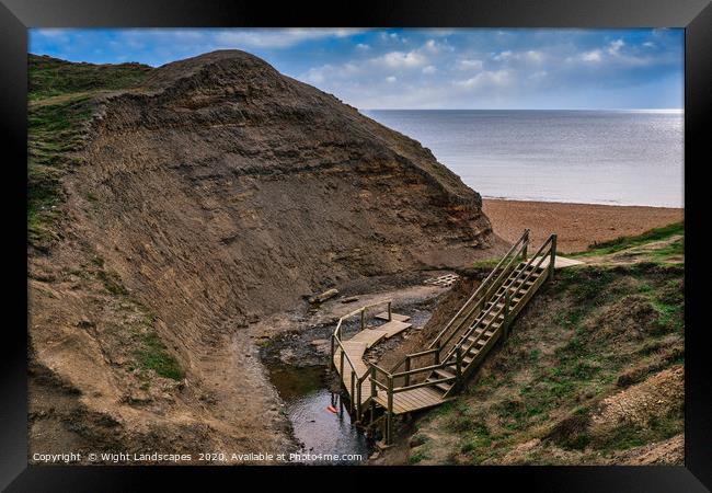 Steps To Shepherds Chine Framed Print by Wight Landscapes