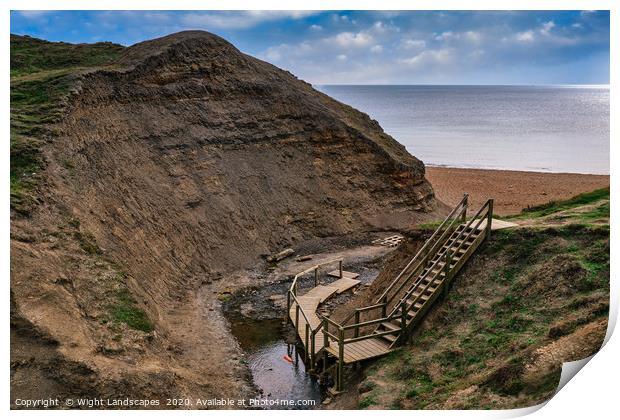 Steps To Shepherds Chine Print by Wight Landscapes