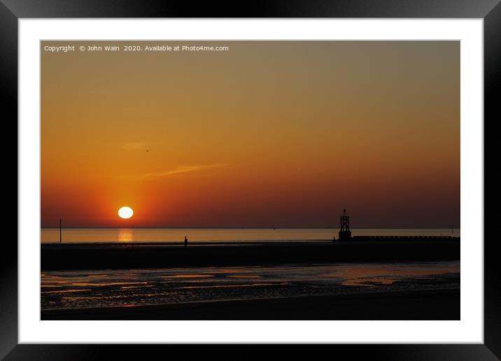 Irish Sea Sunset Framed Mounted Print by John Wain