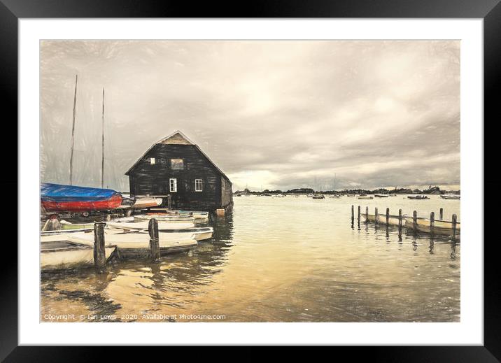 The Harbour At Bosham Framed Mounted Print by Ian Lewis