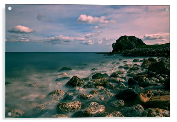 Trow Point beach Acrylic by Philip Hawkins