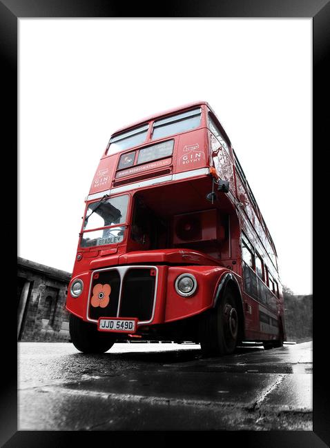 Bradley the Bright Red Bus Framed Print by Philip Hawkins