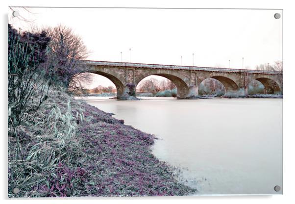 Bridge over River Tweed Acrylic by Philip Hawkins