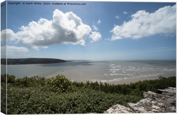 sea from castle view wall Canvas Print by Kevin White