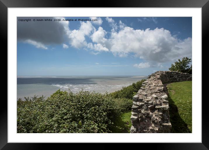 view from LLansteffan Castle across the sea Framed Mounted Print by Kevin White