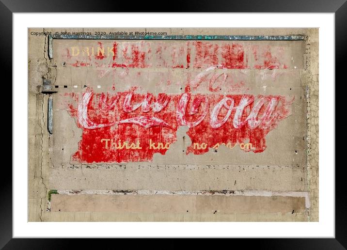 Faded Coca Cola Sign on Tenement Wall Framed Mounted Print by John Hastings