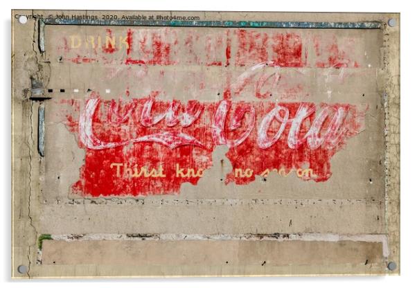 Faded Coca Cola Sign on Tenement Wall Acrylic by John Hastings