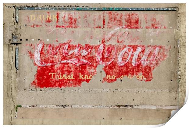 Faded Coca Cola Sign on Tenement Wall Print by John Hastings