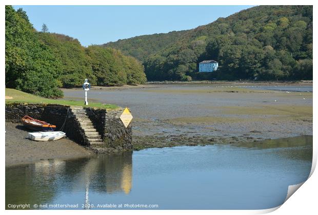 Trenant Point on the Looe River Print by Neil Mottershead