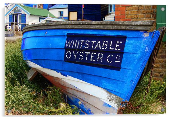 Whitstable, Old Blue Boat Acrylic by Linsey Pluckrose