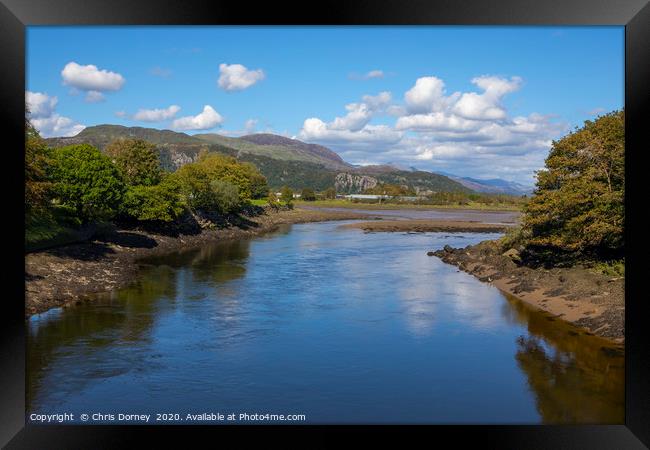 View of Snowdonia from Porthmadog in North Wales,  Framed Print by Chris Dorney