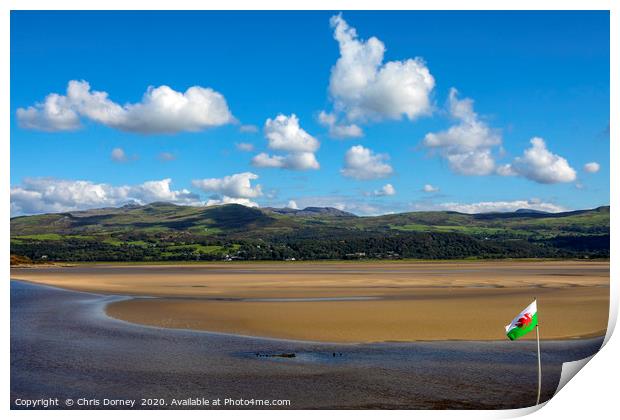 View of the Dwyryd Estuary from Portmeirion in Nor Print by Chris Dorney