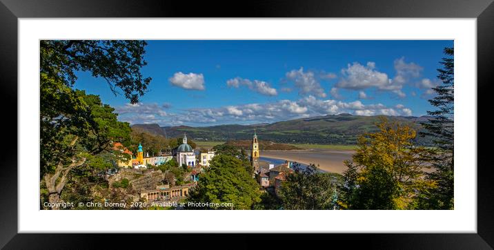 Panoramic View of Portmeirion in North Wales, UK Framed Mounted Print by Chris Dorney