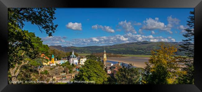 Panoramic View of Portmeirion in North Wales, UK Framed Print by Chris Dorney