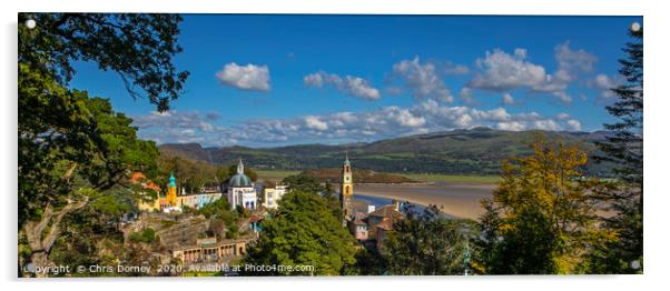 Panoramic View of Portmeirion in North Wales, UK Acrylic by Chris Dorney