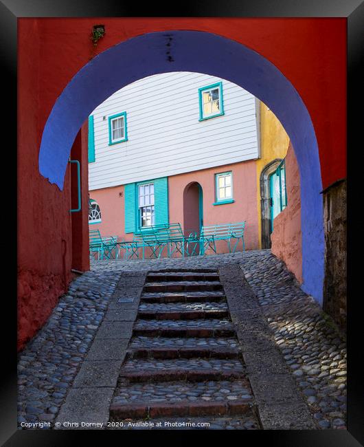 Archway in Portmeirion in North Wales, UK Framed Print by Chris Dorney
