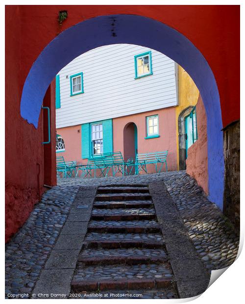 Archway in Portmeirion in North Wales, UK Print by Chris Dorney