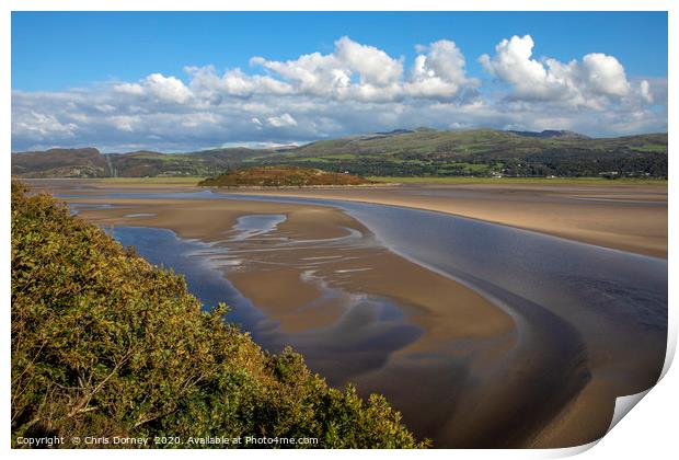 Dwyryd Estuary Viewed from Portmeirion in North Wa Print by Chris Dorney