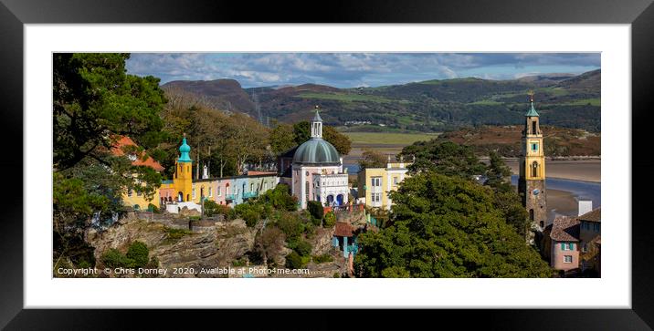 Stunning Panoramic View of Portmeirion in North Wa Framed Mounted Print by Chris Dorney