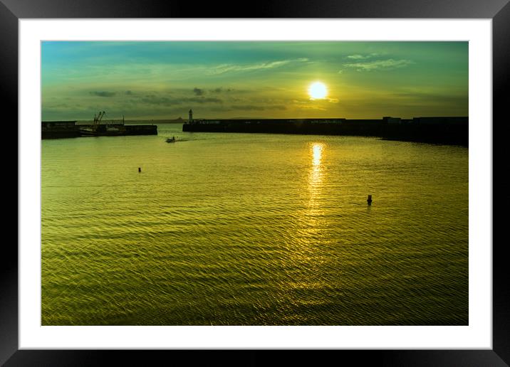 Newlyn Harbour at Sunrise, Cornwall UK  Framed Mounted Print by Roger Driscoll