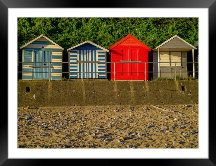 Cromer Beach Huts Framed Mounted Print by Chris Yaxley