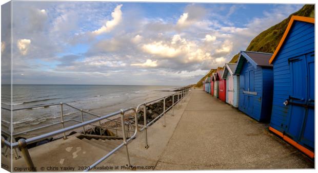 Sheringham beach on the North Norfolk coast late a Canvas Print by Chris Yaxley