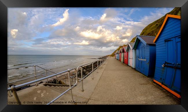 Sheringham beach on the North Norfolk coast late a Framed Print by Chris Yaxley