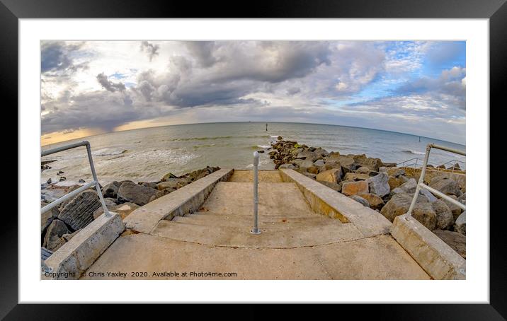 Fisheye view of the concrete steps leading down to Framed Mounted Print by Chris Yaxley