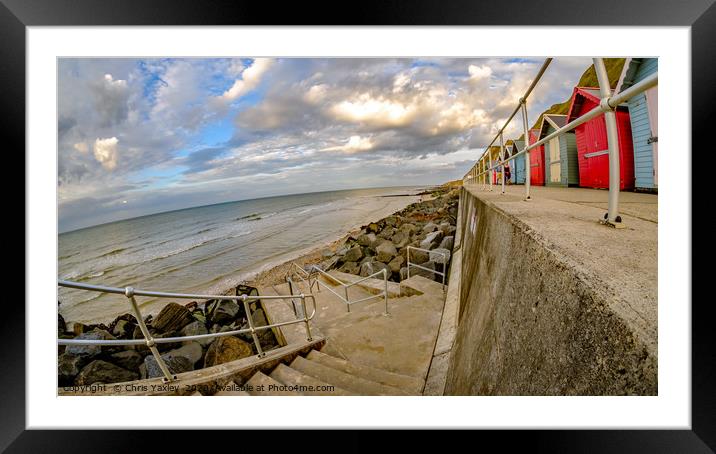 Wide angle fisheye view of the seaside promenade i Framed Mounted Print by Chris Yaxley