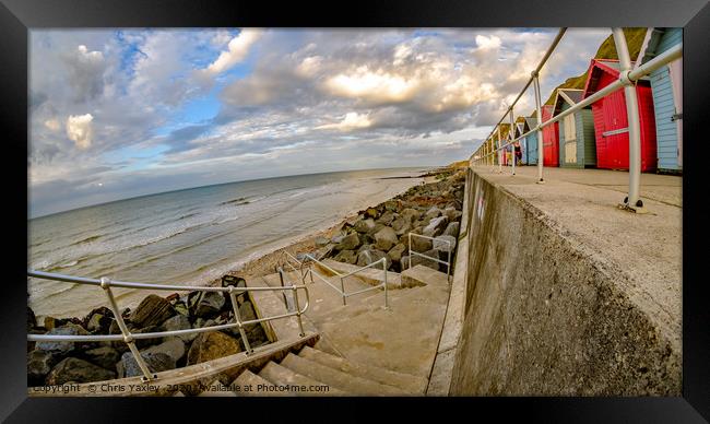 Wide angle fisheye view of the seaside promenade i Framed Print by Chris Yaxley