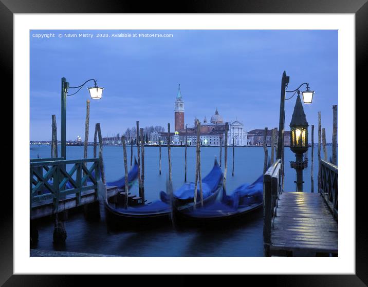 St Marks Square, Venice, at Dawn Framed Mounted Print by Navin Mistry
