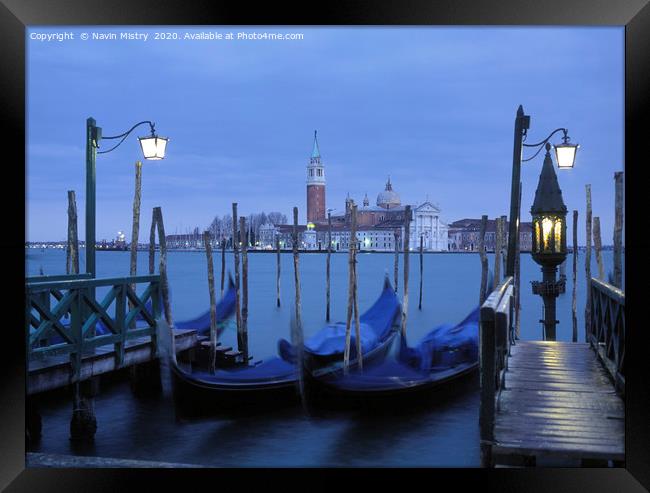 St Marks Square, Venice, at Dawn Framed Print by Navin Mistry