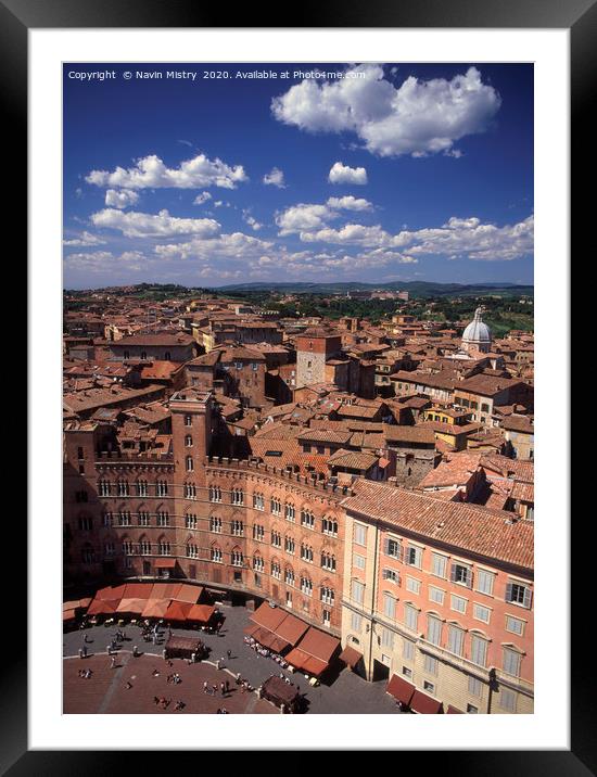 A view of the Piazza Del Campo, Siena, Italy Framed Mounted Print by Navin Mistry