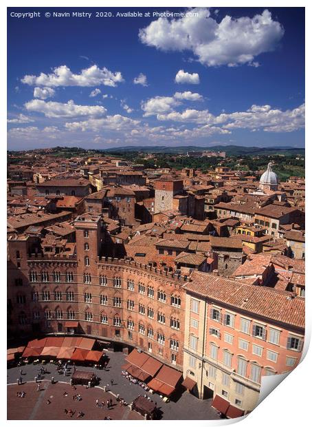 A view of the Piazza Del Campo, Siena, Italy Print by Navin Mistry