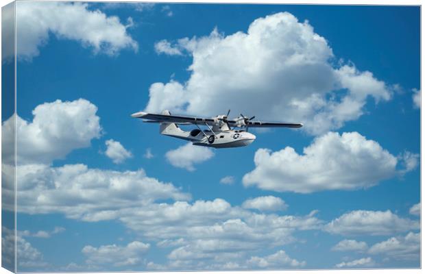 Nice seaplane airplane in the sky Canvas Print by Arpad Radoczy