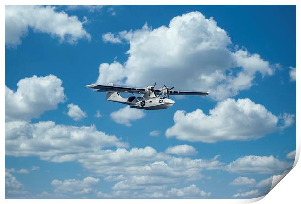 Nice seaplane airplane in the sky Print by Arpad Radoczy